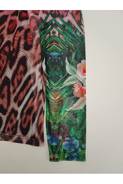 DESIGUAL Barevná halenka s dlouhým rukávem a zvířecím potiskem Velikost XL | DESIGUAL | obrázek 4