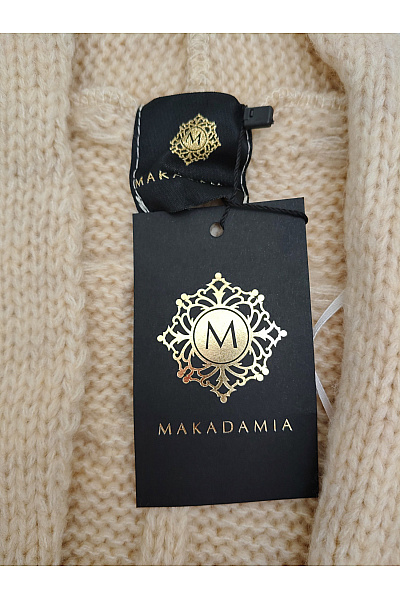 Makadamia Béžový pletený kardigan s copánkovým vzorem na knoflíky Vel. XL | Makadamia | obrázek 7