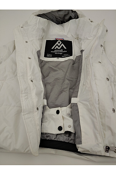 Peak mountain Bílá prošívaná zimní bunda s kapucí puffer Vel. M | peak mountain | obrázek 8