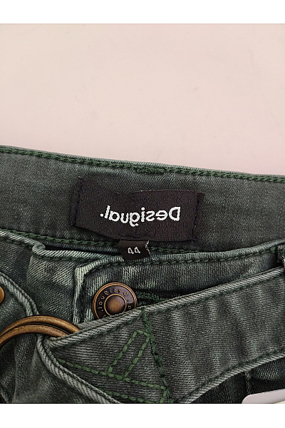 DESIGUAL Dámské khaki džíny s kapsami a zipy Vel. EU 44 | DESIGUAL | obrázek 7