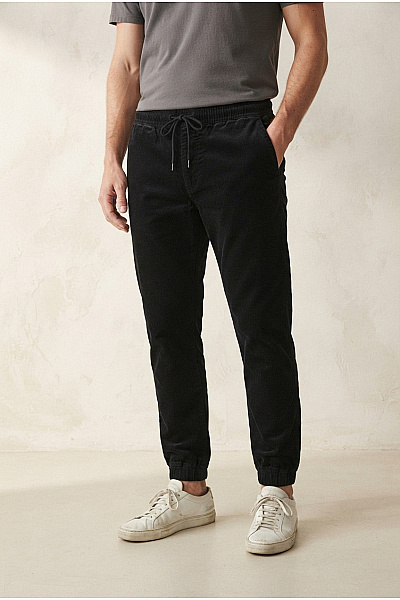 JACK & JONES Černé Bavlněné Jogger Tepláky S Kapsami Velikost EU M