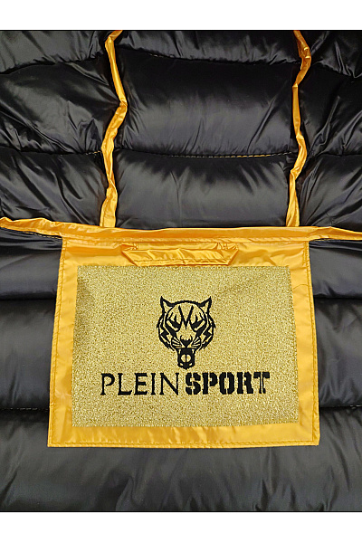 PLEIN SPORT Zlatá prošívaná bunda s kapucí se zipem Vel. EU 46 | PLEIN SPORT | obrázek 5