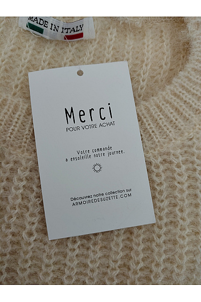 PIROUETTE Béžový pletený pulovr s balonovými rukávy Vel. XL | PIROUETTE | obrázek 7