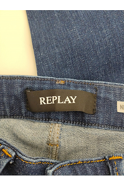 REPLAY Dámské modré skinny džíny s vysokým pasem Velikost 24/28 | REPLAY | obrázek 8