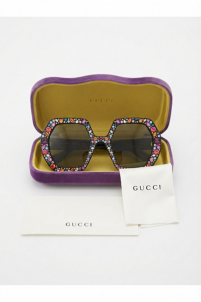 GUCCI Oversized Luxusní Sluneční Brýle S Kamínky