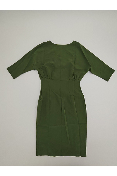 MOE Khaki pouzdrové šaty s kimono rukávem elegantní minimalistické Vel. S | MOE | obrázek 7