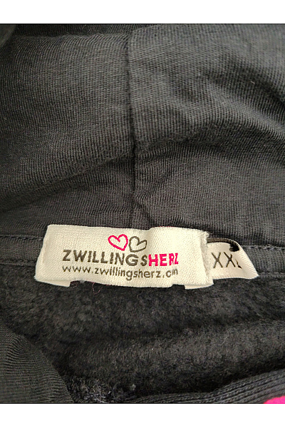 Zwillingsherz Dámská černá bavlněná mikina s kapucí a potiskem Vel. XXL | Zwillingsherz | obrázek 6