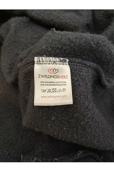 Zwillingsherz Dámská černá bavlněná mikina s kapucí a potiskem Vel. XXL | Zwillingsherz | obrázek 8
