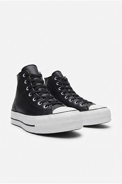 CONVERSE Tenisky Chuck Taylor All Star Lift Platform Leather Hi Černé Velikost 41
