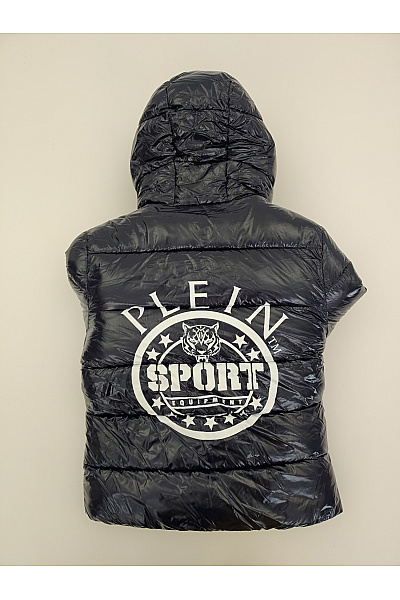PLEIN SPORT Dámská lesklá prošívaná zimní bunda s kapucí a beránkem oboustranná Vel. IT 42 | PLEIN SPORT | obrázek 9