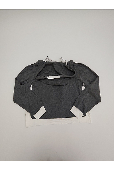 NATURANA Dámská šedá crop mikina na zip s kapucí Velikost EU S | NATURANA | obrázek 3