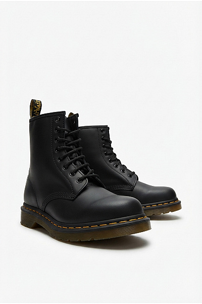 Dr.Martens Černé Kožené Kotníkové šněrovací Boty S Kulatou špičkou Velikost EU 38