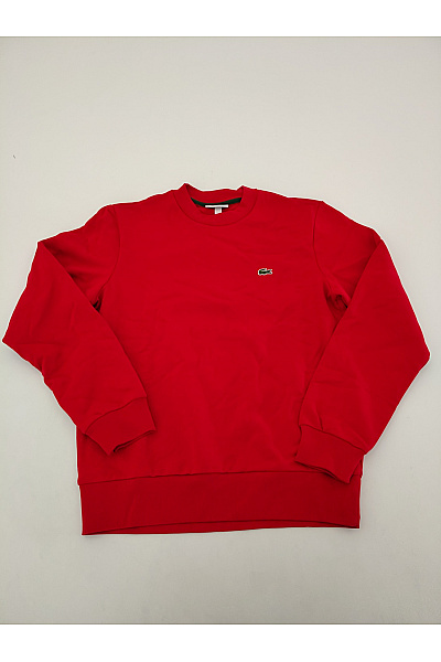 LACOSTE Pánská červená bavlněná mikina crewneck bez potisku Velikost US M | LACOSTE | obrázek 2
