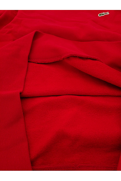 LACOSTE Pánská červená bavlněná mikina crewneck bez potisku Velikost US M | LACOSTE | obrázek 6