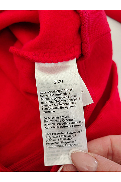 LACOSTE Pánská červená bavlněná mikina crewneck bez potisku Velikost US M | LACOSTE | obrázek 8