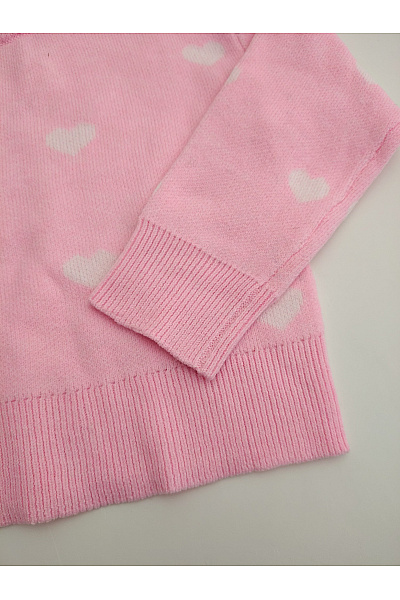 Name It Dívčí růžový svetr se srdíčky oversized Vel. EU 116 | Name It | obrázek 3