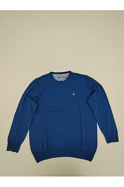 Denim culture Pánský modrý pletený pulovr basic Velikost XXL | denim culture | obrázek 2