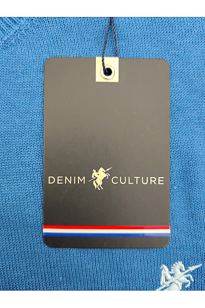 Denim culture Pánský modrý pletený pulovr basic Velikost XXL | denim culture | obrázek 6