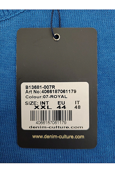 Denim culture Pánský modrý pletený pulovr basic Velikost XXL | denim culture | obrázek 7