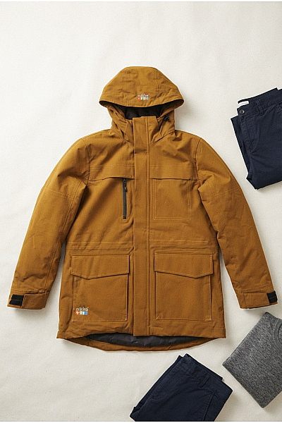 Rukka Pánská Hnědá Parka S Kapucí Outdoorová Zimní Velikost EU 54