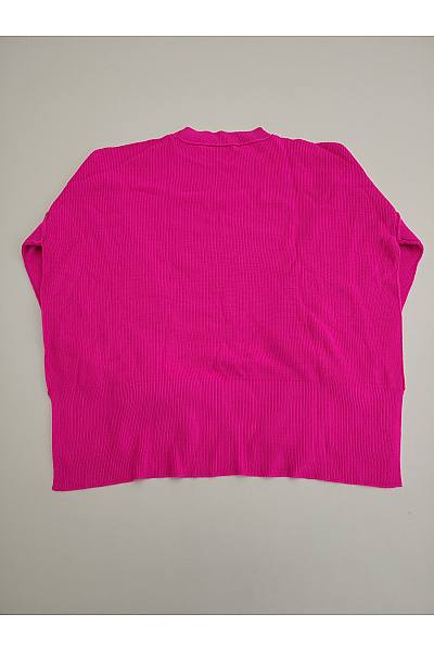 Růžový dámský oversized pulovr s balonovými rukávy Vel. XXL | Unimoda | obrázek 5