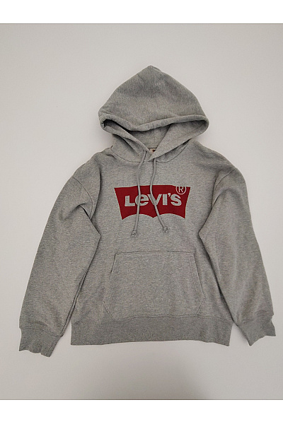 LEVIS Pánská šedá bavlněná mikina s kapucí a potiskem Velikost M | LEVIS | obrázek 2