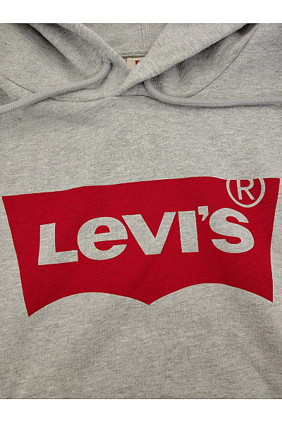 LEVIS Pánská šedá bavlněná mikina s kapucí a potiskem Velikost M | LEVIS | obrázek 4