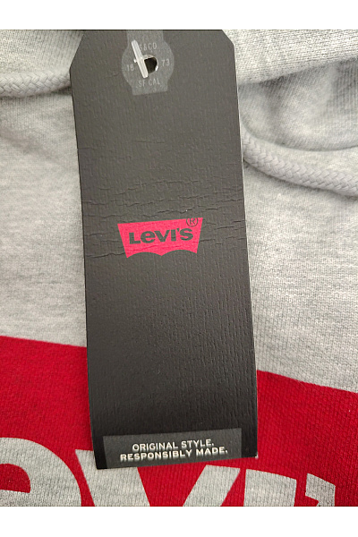 LEVIS Pánská šedá bavlněná mikina s kapucí a potiskem Velikost M | LEVIS | obrázek 7