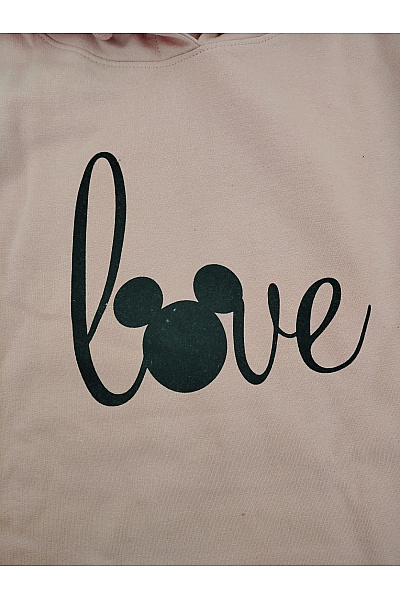 DISNEY Dívčí bavlněná mikina s kapucí a nápisem love Vel. XLG | DISNEY | obrázek 4