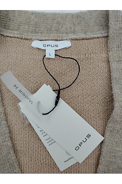 OPUS Béžový pletený kardigan na knoflíky s perlami | OPUS | obrázek 7