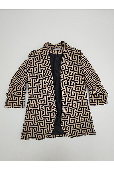 Mai Collection Černobílé vzorované sako s 3/4 rukávem Velikost M | Mai Collection | obrázek 2
