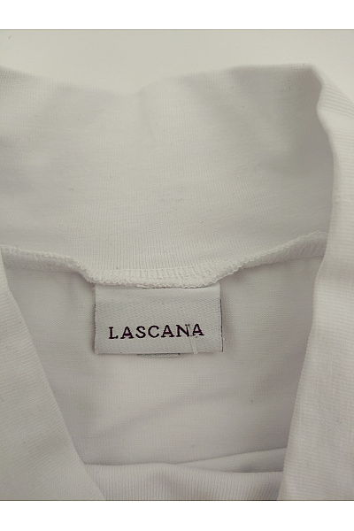 Lasca Bílé bavlněné dámské tričko s dlouhým rukávem a stojáčkem basic Velikost EU 44/46 | Lasca | obrázek 5