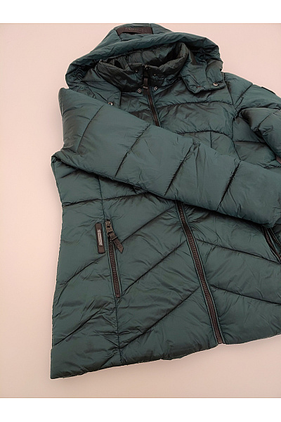 Geographical Norway Zelená prošívaná zimní bunda s kapucí Vel. EU 3/L | Geographical Norway | obrázek 7