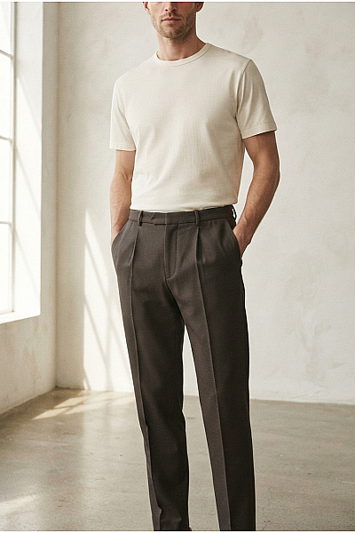 JACK & JONES Hnědé Společenské Kalhoty S Puky