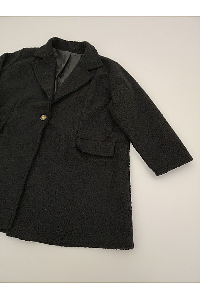 Černý teddy kabát podzimní elegantní Velikost XXL | Unimoda | obrázek 3