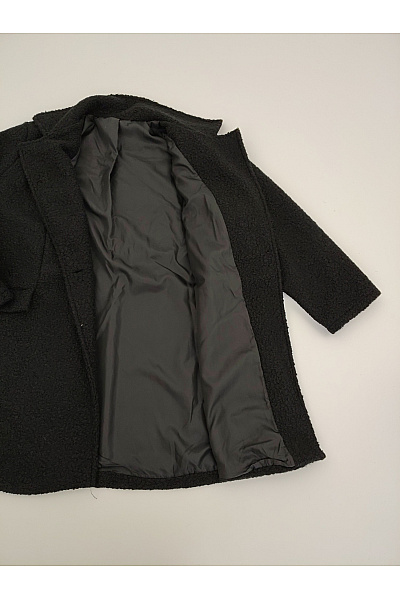 Černý teddy kabát podzimní elegantní Velikost XXL | Unimoda | obrázek 5