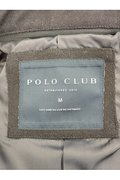POLO CLUB Černý vlněný kabát elegantní zimní Velikost M | POLO CLUB | obrázek 7