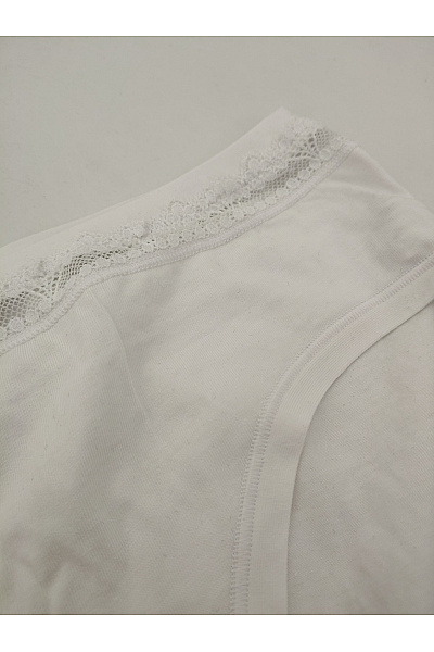 Cotonella Bílé dámské kalhotky s krajkovým lemem Velikost IT 5/XL | Cotonella | obrázek 3
