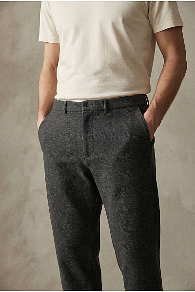 JACK & JONES Šedé Pánské úpletové Kalhoty Chino