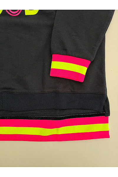 Zwillingsherz Černé bavlněné tričko s nápisem a prodlouženým zadním dílem Vel. L/XL | Zwillingsherz | obrázek 3