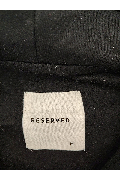Reserved Černá bavlněná mikina s kapucí a potiskem Velikost M | reserved | obrázek 4