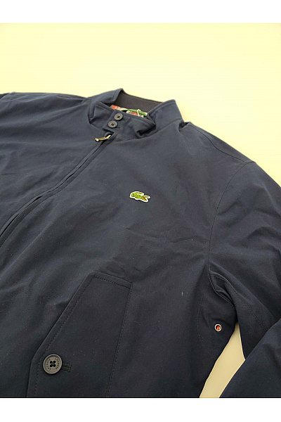 LACOSTE Pánská modrá bomber bunda se zipem krátká přechodová Velikost FR 50 | LACOSTE | obrázek 4