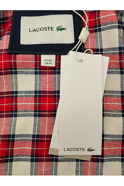LACOSTE Pánská modrá bomber bunda se zipem krátká přechodová Velikost FR 50 | LACOSTE | obrázek 7