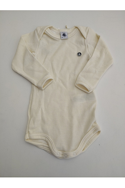 Petit-Bateau Béžové vlněné kojenecké body s dlouhým rukávem Velikost EU 12m/74cm | Petit-Bateau | obrázek 2
