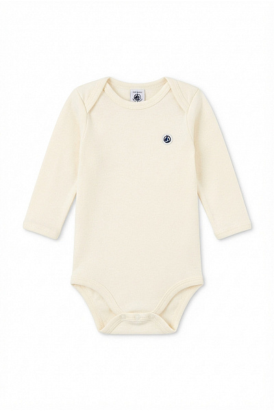 Petit-Bateau Béžové Vlněné Kojenecké Body S Dlouhým Rukávem Velikost EU 12m/74cm