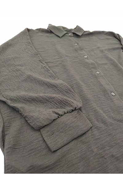 ITALY Dámská černá košile oversized dlouhá asymetrická ležérní Vel. XXL | ITALY | obrázek 4