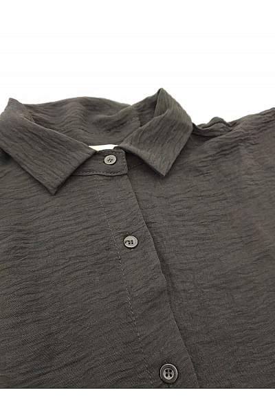 ITALY Dámská černá košile oversized dlouhá asymetrická ležérní Vel. XXL | ITALY | obrázek 5