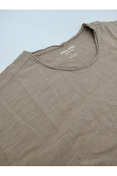 JACK & JONES Bavlněné khaki tričko s krátkým rukávem a kulatým výstřihem | JACK & JONES | obrázek 3