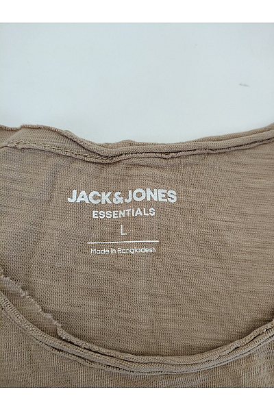 JACK & JONES Bavlněné khaki tričko s krátkým rukávem a kulatým výstřihem | JACK & JONES | obrázek 4