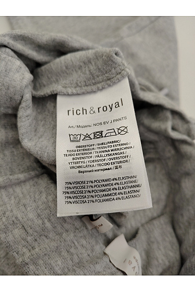 RICH&ROYAL Šedé dámské tepláky s kapsami a širokými nohavicemi Velikost small | RICH&ROYAL | obrázek 6